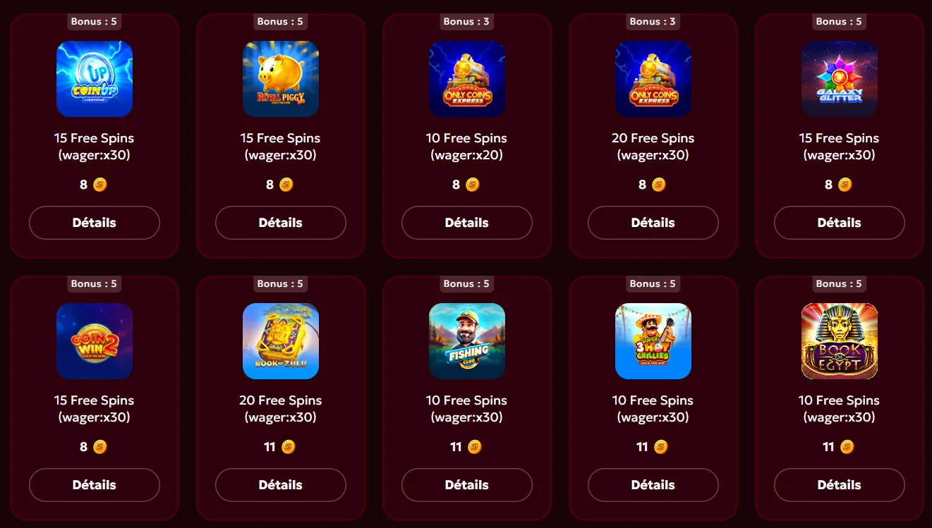 Spinobon Casino Boutique de récompenses
